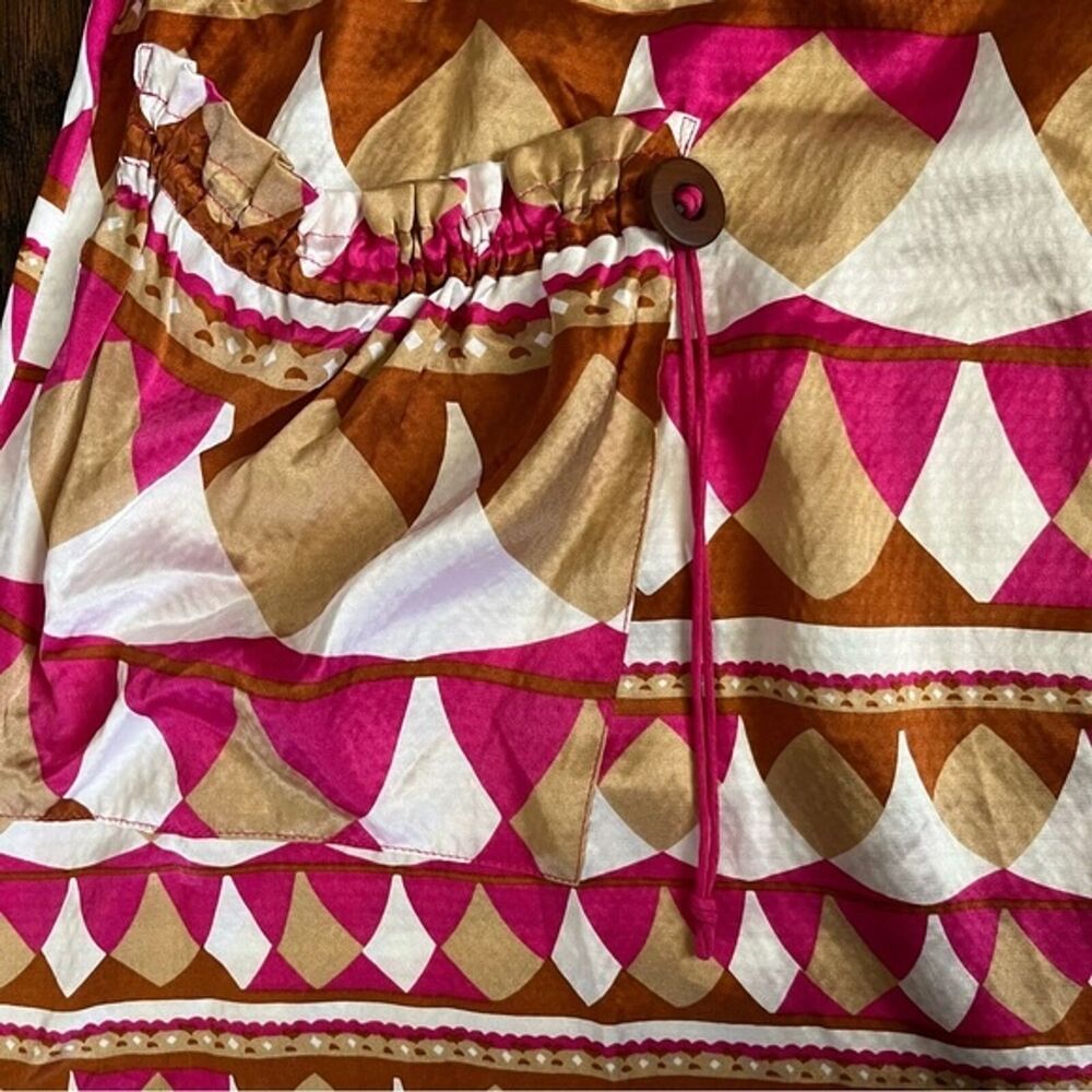 Diane Von Furstenberg Women’s Pink Geometric Silk Shift Dress Size 12 Vintage - Picture 6 of 10